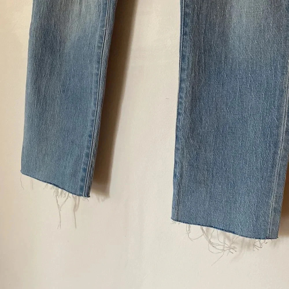 Madewell The High-Rise Slim Boyjean Light Wash Rip Knee Edition Size 25 - Picture 7 of 15